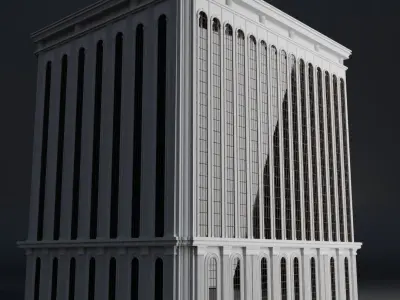 CLASSIC OLD EUROPEAN BUILDING 06 Low-poly 3D model