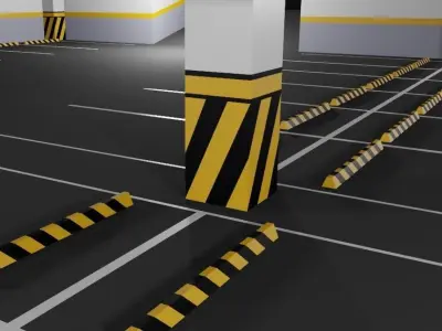 Parking Garage - Underground - Estacionamento Low-poly 3D model