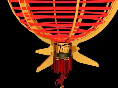 Chinese neon light Low-poly 3D model