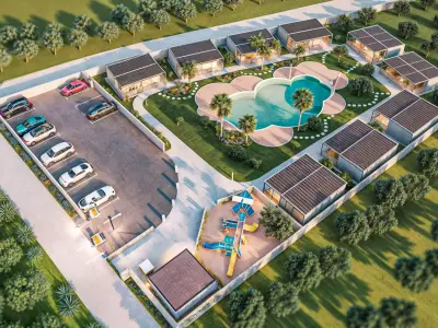 camping resort master plan conceptual design Low-poly 3D model