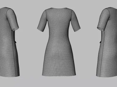 Dress 37 Light Salmon Low-poly 3D model