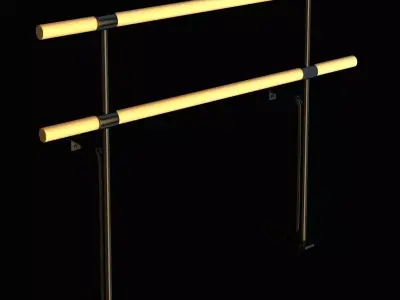 Double fixed ballet barres system 3D model