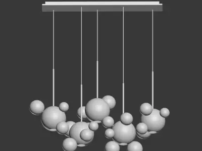 Giopato Coombes Bolle Zigzag Chandelier 24 Bubbles 3D model