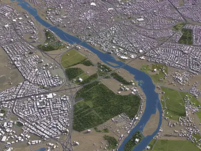 Mosul - 3D City Model Low-poly 3D model