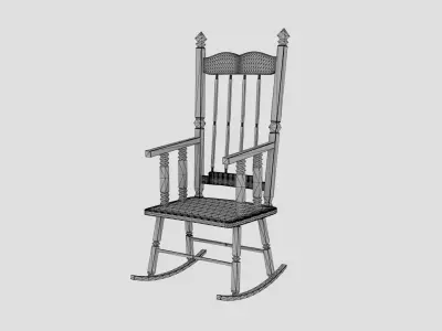 Rocking Chair Low-poly 3D model purchase