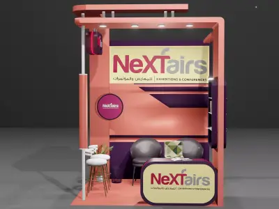 Nexfairs Booth Design Free 3D Model Project File Blender Free low-poly 3D model