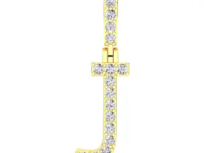 Alphabet J-letter single row pendant 3D print model