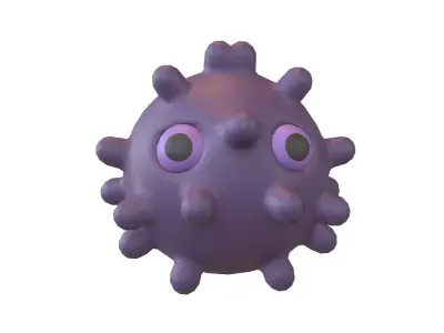 Virus Character v1 008 Low-poly 3D model