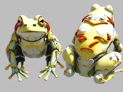 Cyborg Frog 3D Model PBR Low-poly 3D model