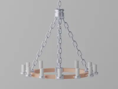 Medieval Chandelier with Candles 3D model