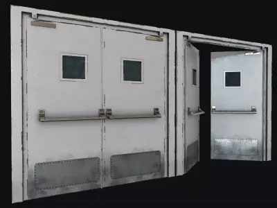 Hospital Doors Collection Low-poly 3D model