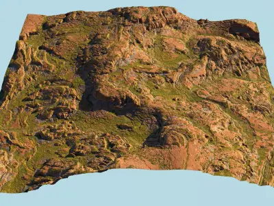 Arid Landscape 3D Model Low-poly 3D model