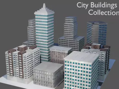 City Building Pack Collection Low-poly 3D model