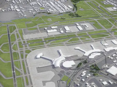 Toronto - Pearson International Airport - YYZ Low-poly 3D model
