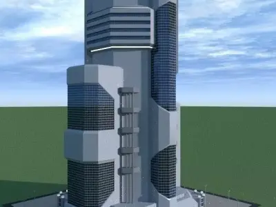 SpiderWare City Block 3D model shop