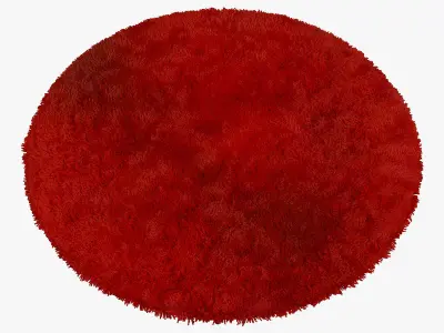 Carpet Sunny H74-red round 3D model