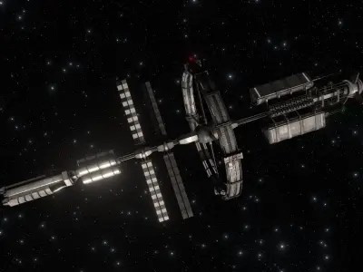  Sci-fi Space Station Habitat Carrier 