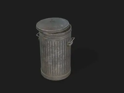 Urban Street Props Pack  Utility Box Trash Bin Street Lamp Low-poly 3D model