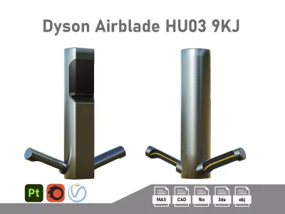 Dyson Airblade HU03 9kJ Low-poly 3D model