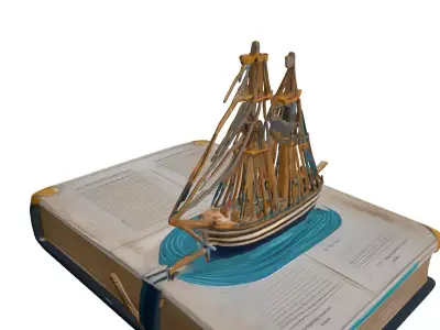 Adventure Book Sailing Ship Low-poly 3D model