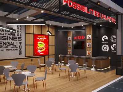 Exhibition Stand Stall 13 X 6 2 SIDE OPEN 3D model