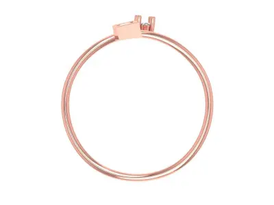 Solitaire Women Spiral Princess Oval Stone Band Ring 3D print model