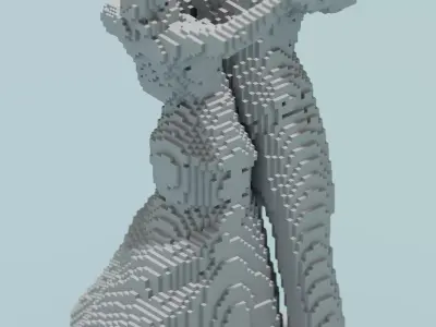 Dance Couple Sculpture Low-poly 3D model