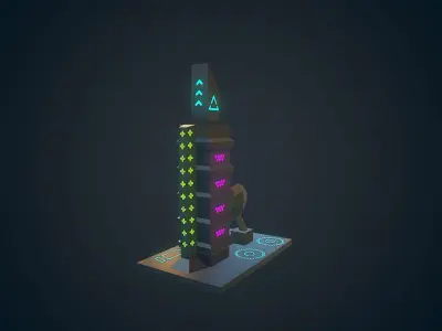 Sci-fi Building - 04 Low-poly 3D model