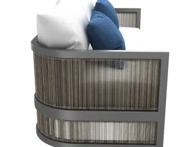 Restoration Hardware Capri lounge chair sofa ottoman 3D model