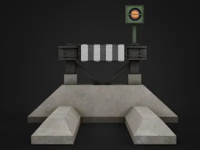 Railway Buffer Stop Low-poly 3D model