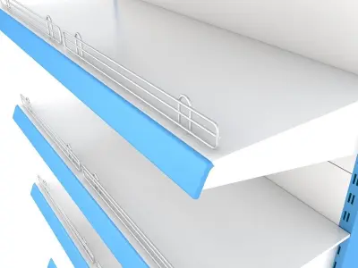 Supermarket Single Shelf Module 3D model