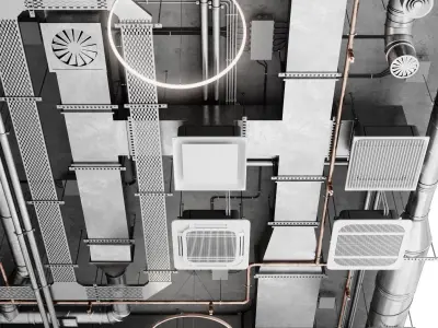 Industrial ceiling 8 3D model
