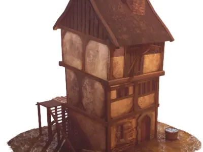 Crooked House Low-poly 3D model