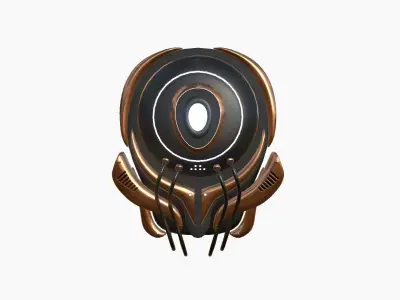 SciFi Backpack D02 Black Bronze - Fashion Character Design Low-poly 3D model