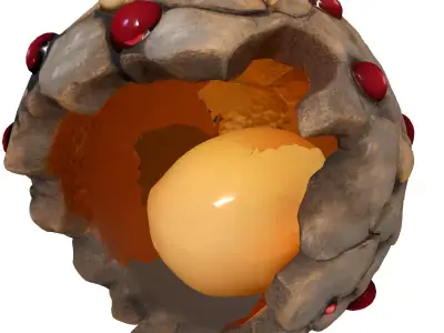 Ancient Gemstone Egg with Glowing Core Low-poly 3D model
