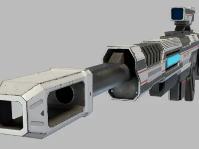 Sci Fi Sniper Rifle Low-poly 3D model