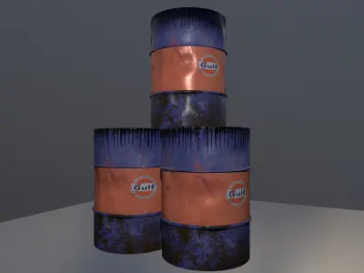 Rusty Oil Barrels  Game Ready Prop Texture