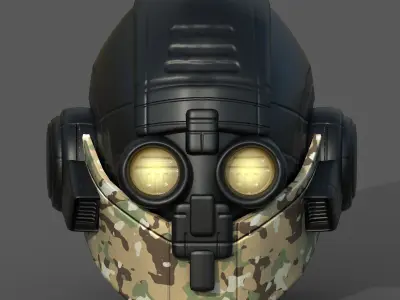 Helmet plastic scifi futuristic 3d model  Low-poly 3D model