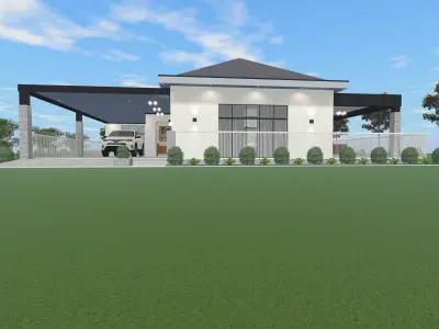 19x16 meter 2 Bedroom House 3D print model