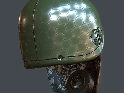 Gas mask helmet 3d model scifi Low-poly Low-poly 3D model 14