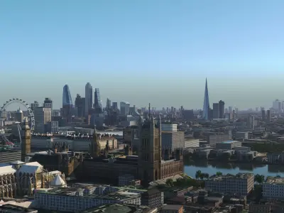 London and river thames 3D model