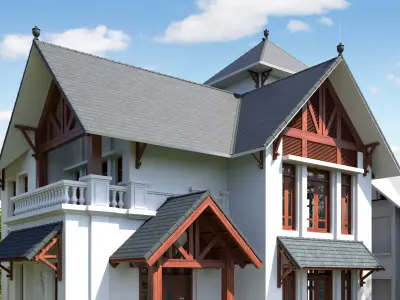 Villa house 1-Neoclassical architecture 3D model