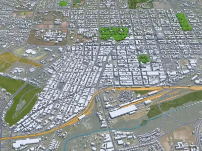 Harare Zimbabwe 35km Low-poly 3D model