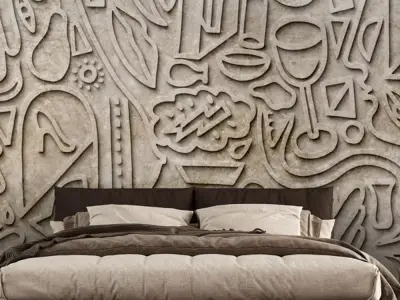 Modern Abstract Bas Relief Wall Mural Texture Pack Texture