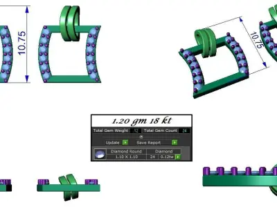 Light wt Pendant Earrings Set 3dm stl obj mtl gltf glb renders  3D print model