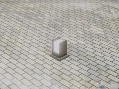 Street Light 8 Bollard 200mm Basic Version 1 Low-poly 3D model