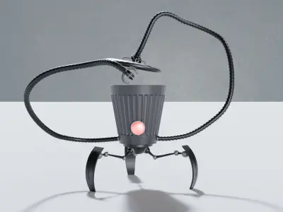 The robot is a garbage can Low-poly 3D model