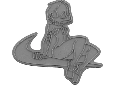 Spider Gwen Neon Sign 3D model