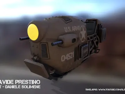 Scifi US Army 04521 Bike Low-poly 3D model