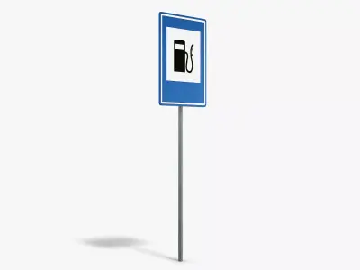 Gas Station Info Sign Low-poly 3D model